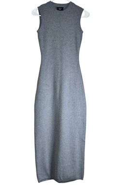 VICI Grey Sleeveless Ribbed Mock Neck Maxi Dress Gray Heather Size S